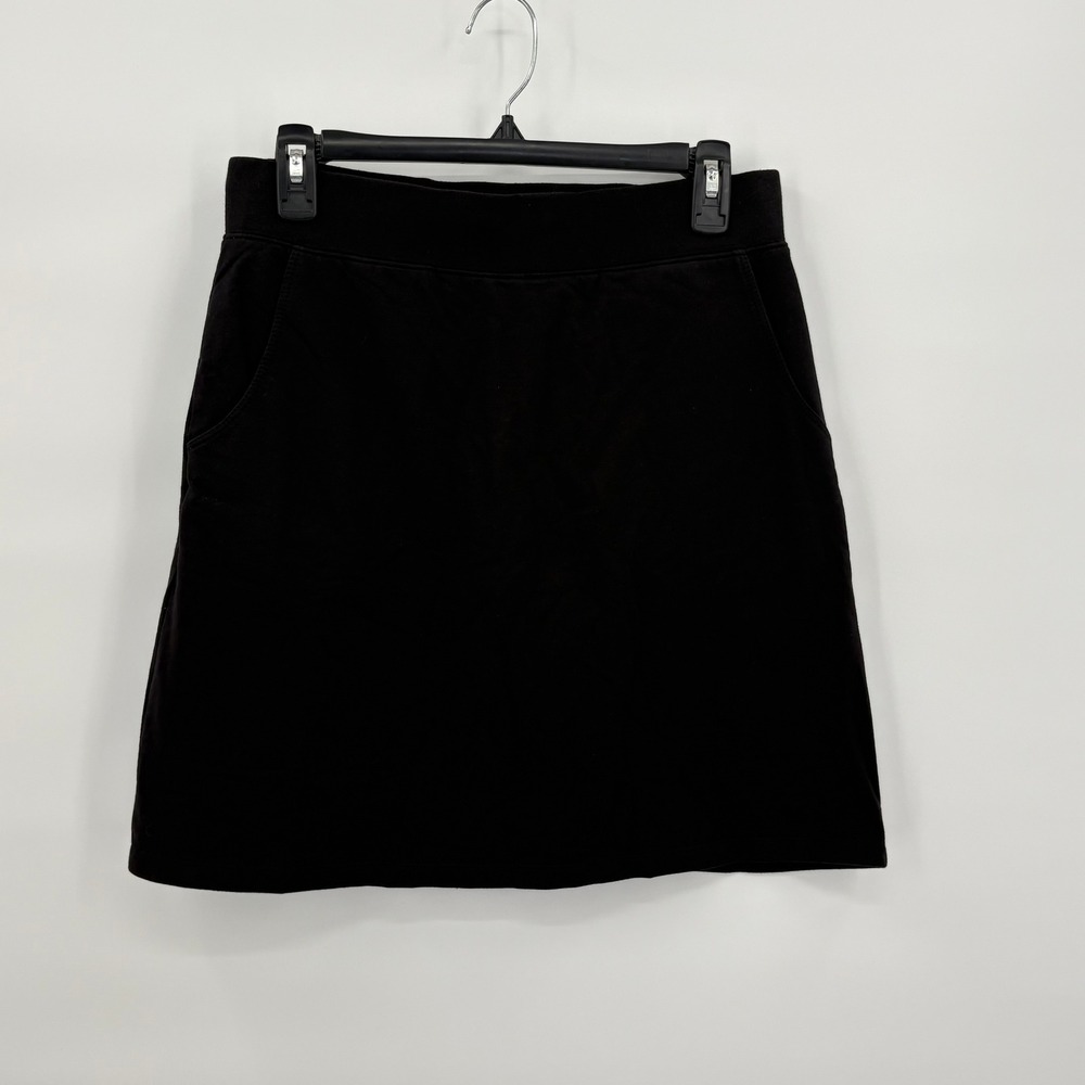 Denim & Co Essentials Black Pull On‎ Skort with Pockets XS